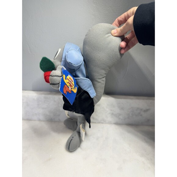 Rocky And Bullwinkle Rocky Squirrel 12.5 “ Plush Tux And Rose 2004 Toy Network - Picture 3 of 16